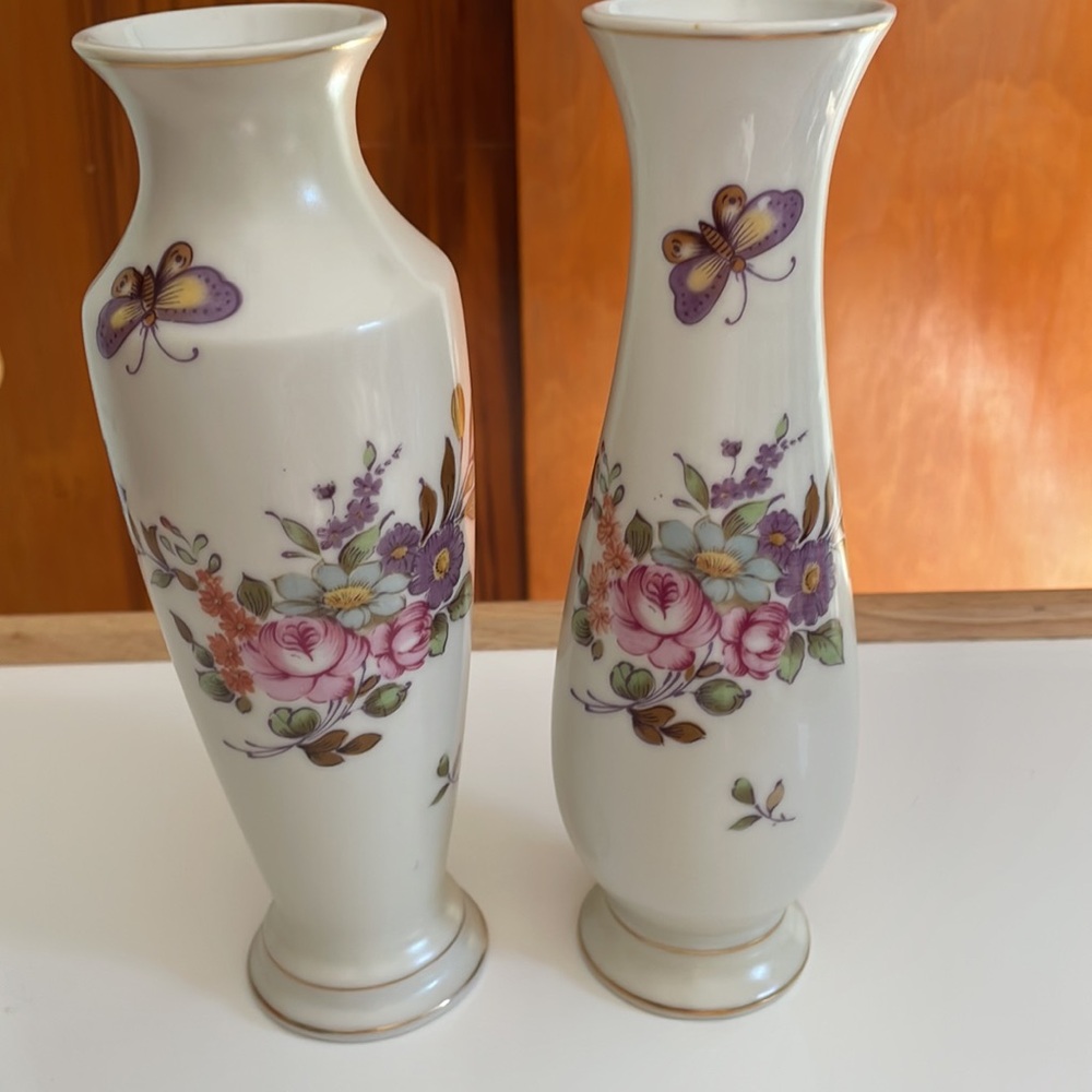 Vintage Lefton Floral Bud Vases Excellent Condition Numbered Porcelain Giftable
